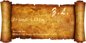 Zrinyi Lilla névjegykártya